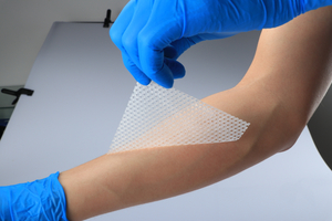 Camada de contato de silicone personalizada para pele cirúrgica